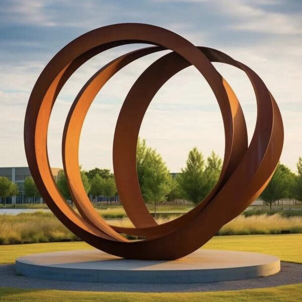 3 Rings in Corten Steel Large