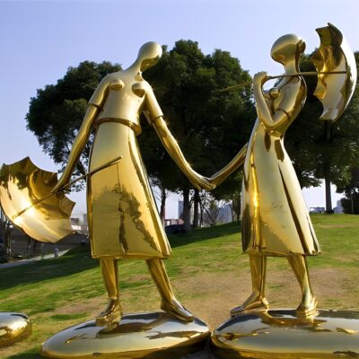 Umbrella Pair in Gold